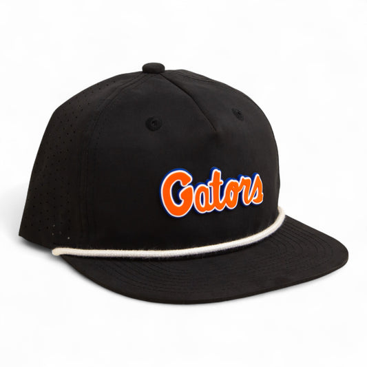 Florida Gators Script Orange 3D Perforated Rope Hat- Black/ White