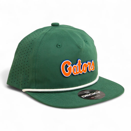 Florida Gators Script Orange 3D Perforated Rope Hat- Forest/ White
