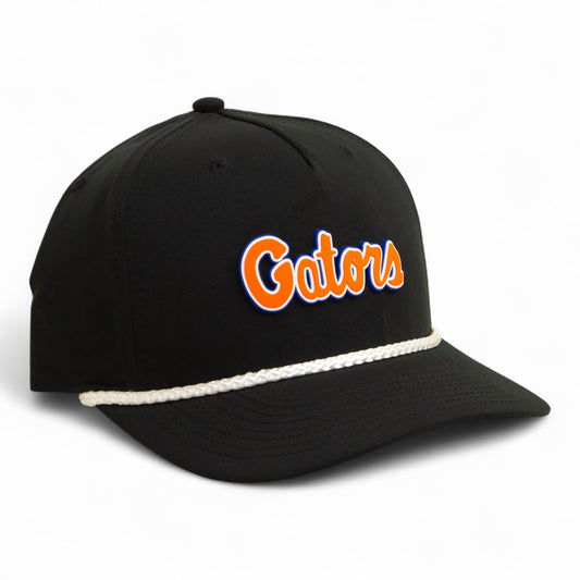 Florida Gators Script Orange 3D Five Panel Classic Rope Hat- Black/ White