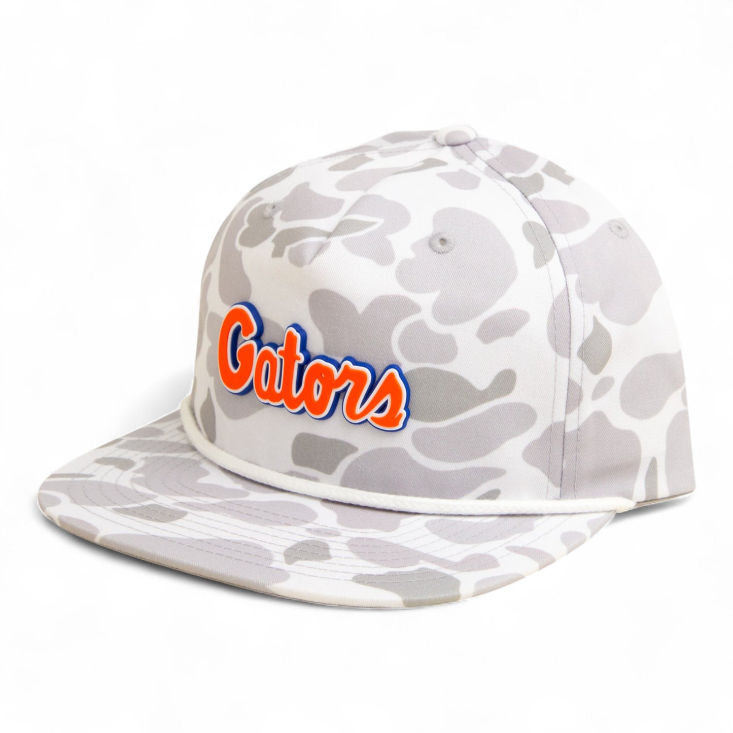 Florida Gators Script Orange 3D Umpqua Rope Hat- Blizzard Duck Camo/ White