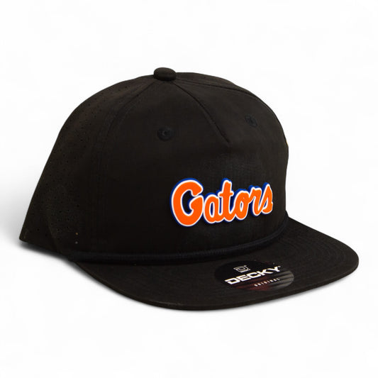 Florida Gators Script Orange 3D Perforated Rope Hat- Black