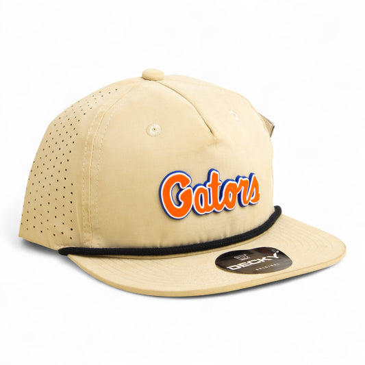Florida Gators Script Orange 3D Perforated Rope Hat- Birch/ Black