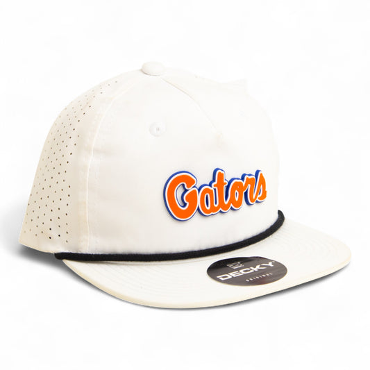Florida Gators Script Orange 3D Perforated Rope Hat- White/ Black