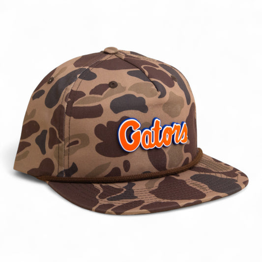 Florida Gators Script Orange 3D Umpqua Rope Hat- Bark Duck Camo/ Brown