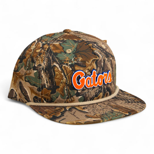 Florida Gators Script Orange 3D Umpqua Rope Hat- Realtree Advantage/ Khaki