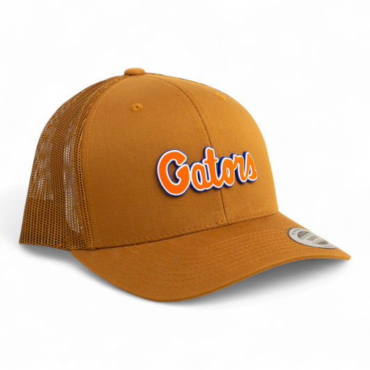 Florida Gators Script Orange 3D YP Snapback Trucker Hat- Caramel