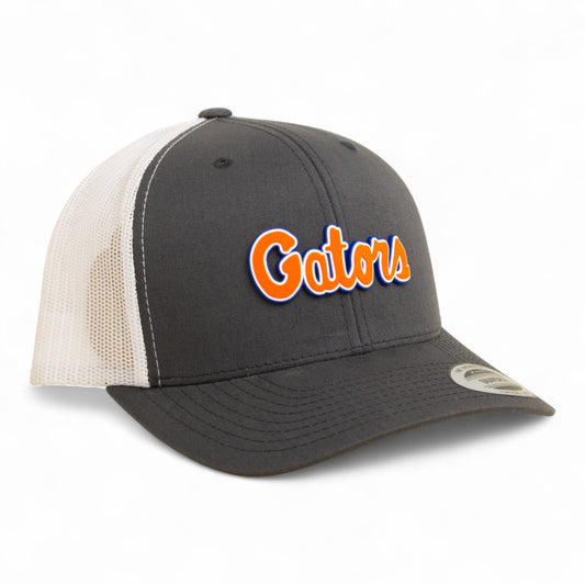 Florida Gators Script Orange 3D YP Snapback Trucker Hat- Charcoal/ White