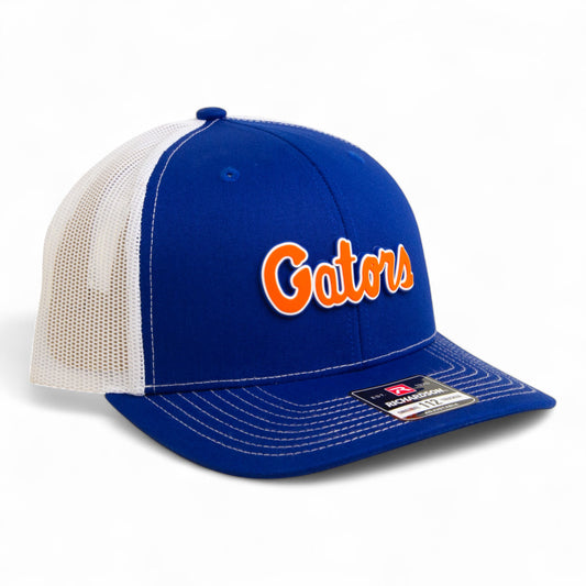 Florida Gators Script Orange 3D Snapback Trucker Hat- Royal/ White
