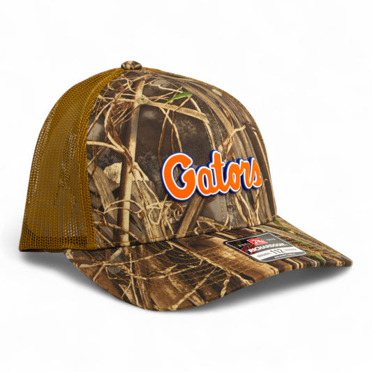 Florida Gators Script Orange 3D Snapback Trucker Hat- Realtree Max 7/ Buck