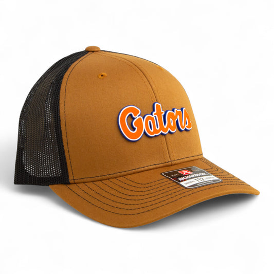 Florida Gators Script Orange 3D Snapback Trucker Hat- Caramel/ Black