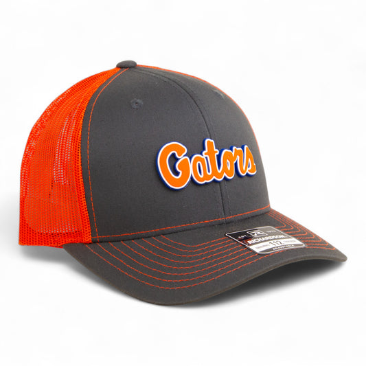 Florida Gators Script Orange 3D Snapback Trucker Hat- Charcoal/ Orange