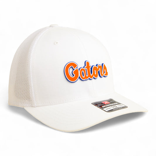 Florida Gators Script Orange 3D Snapback Trucker Hat- White