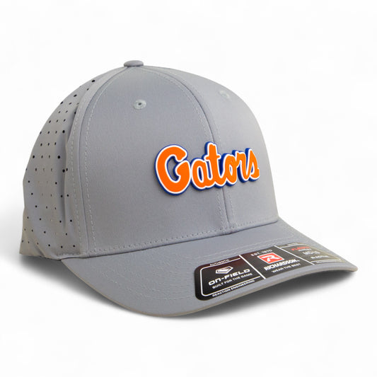 Florida Gators Script Orange 3D Laser Perf R-Flex Cap- Grey