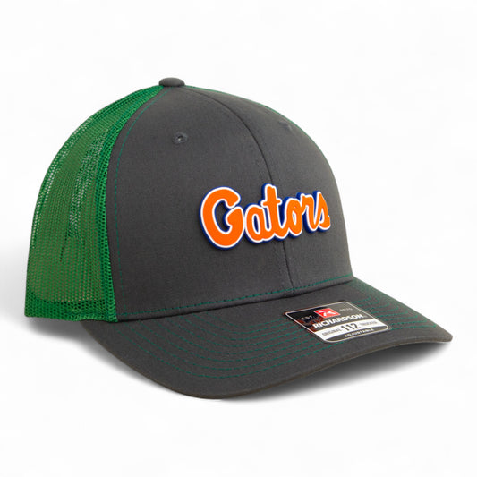 Florida Gators Script Orange 3D Snapback Trucker Hat- Charcoal/ Kelly Green
