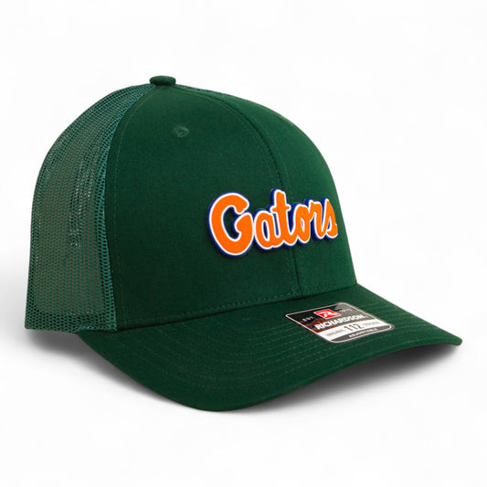 Florida Gators Script Orange 3D Snapback Trucker Hat- Dark Green