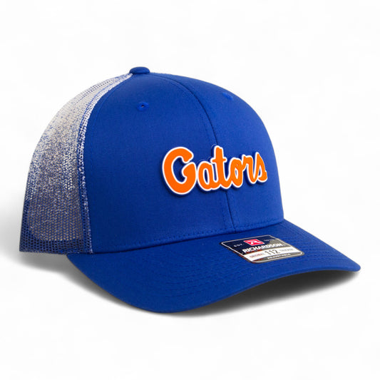 Florida Gators Script Orange 3D Snapback Trucker Hat- Royal Fade