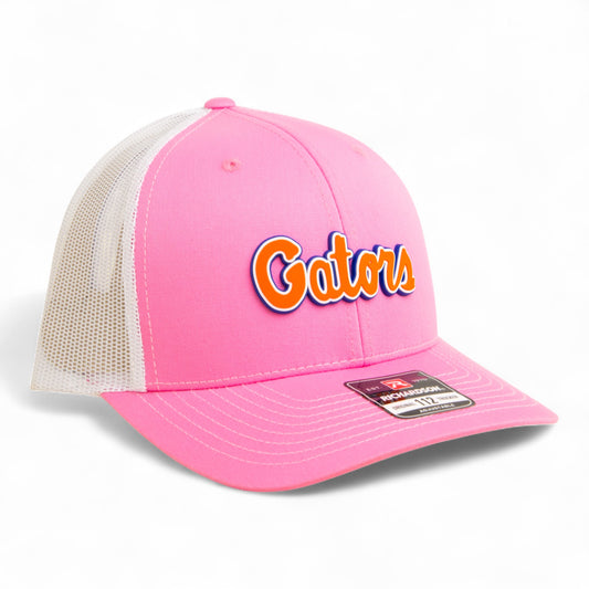 Florida Gators Script Orange 3D Snapback Trucker Hat- Pink/ White