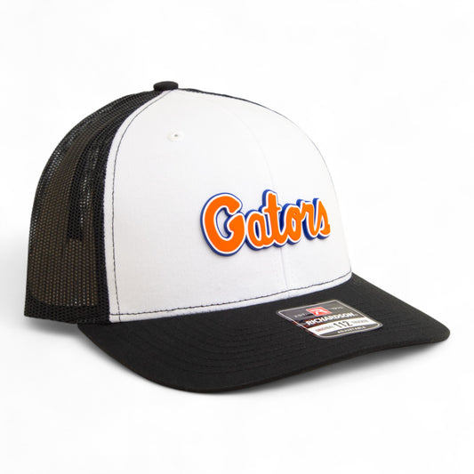 Florida Gators Script Orange 3D Snapback Trucker Hat- White/ Black
