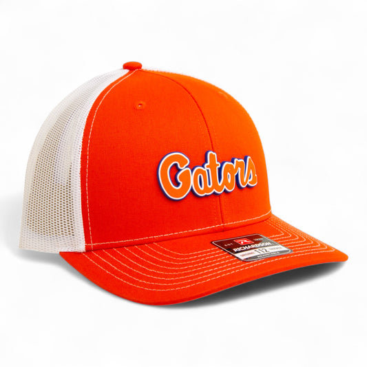 Florida Gators Script Orange 3D Snapback Trucker Hat- Orange/ White
