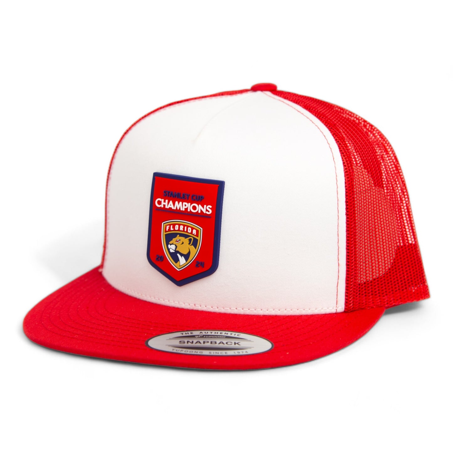 Florida Panthers Stanley Cup Champions 3D YP Snapback Flat Bill Trucker Hat- White/ Red