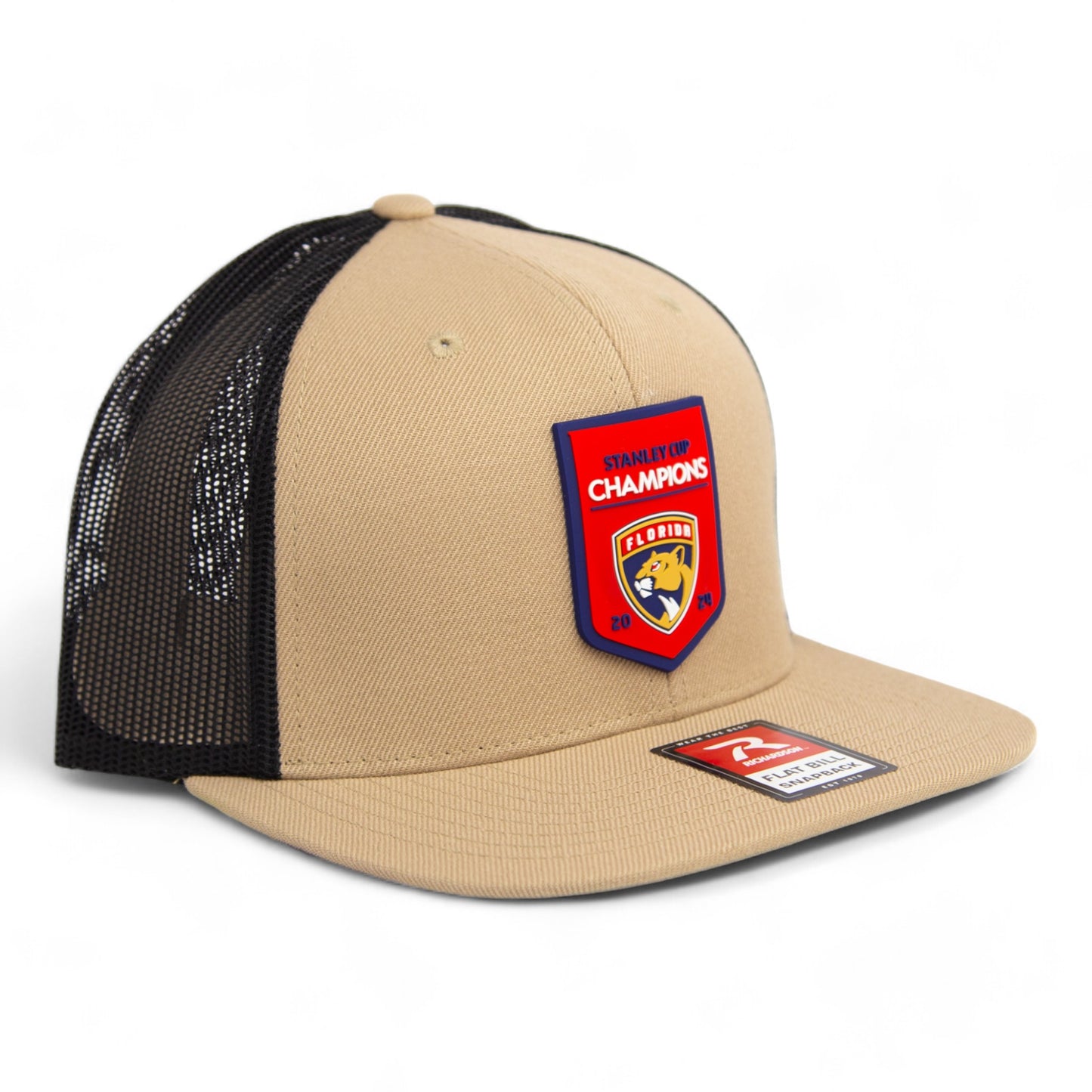 Florida Panthers Stanley Cup Champions 3D Wool Blend Flat Bill Hat- Tan/ Black