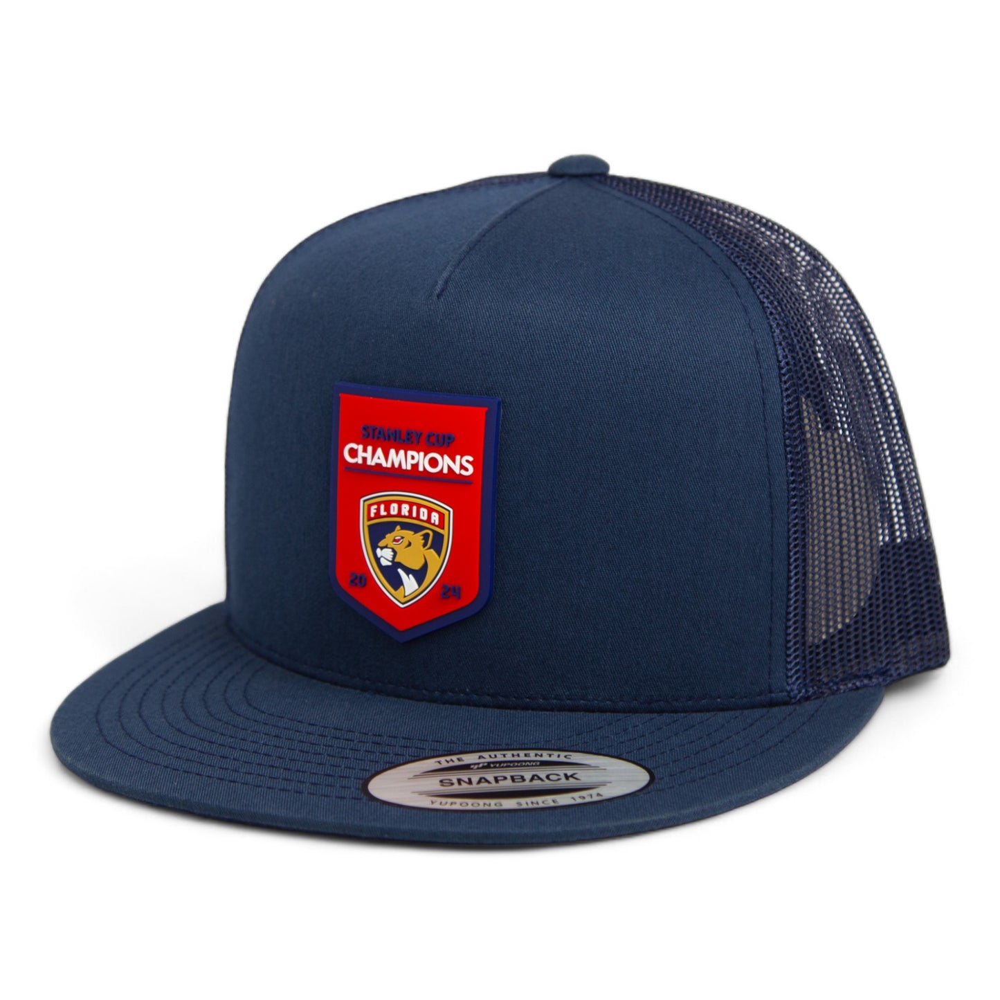 Florida Panthers Stanley Cup Champions 3D YP Snapback Flat Bill Trucker Hat- Navy