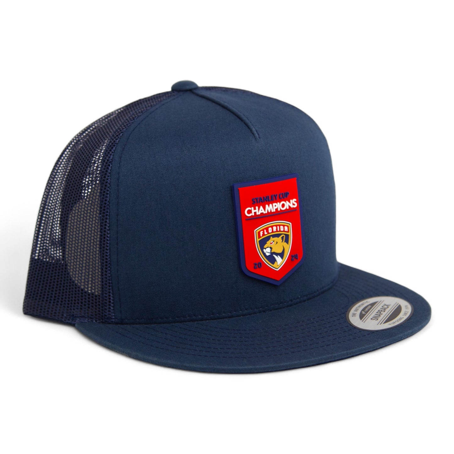 Florida Panthers Stanley Cup Champions 3D YP Snapback Flat Bill Trucker Hat- Navy