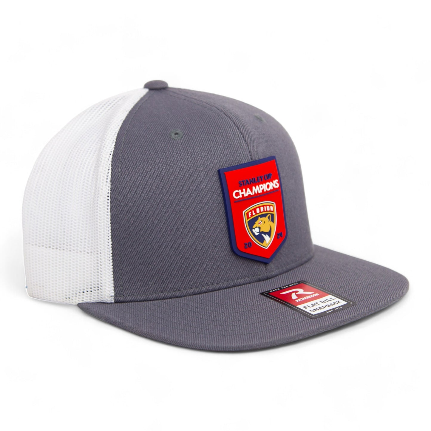 Florida Panthers Stanley Cup Champions 3D Wool Blend Flat Bill Hat- Charcoal/ White