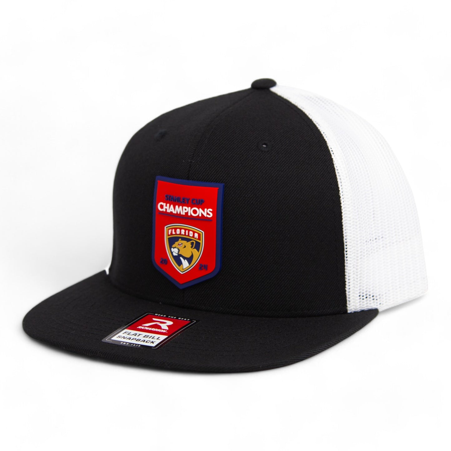 Florida Panthers Stanley Cup Champions 3D Wool Blend Flat Bill Hat- Black/ White