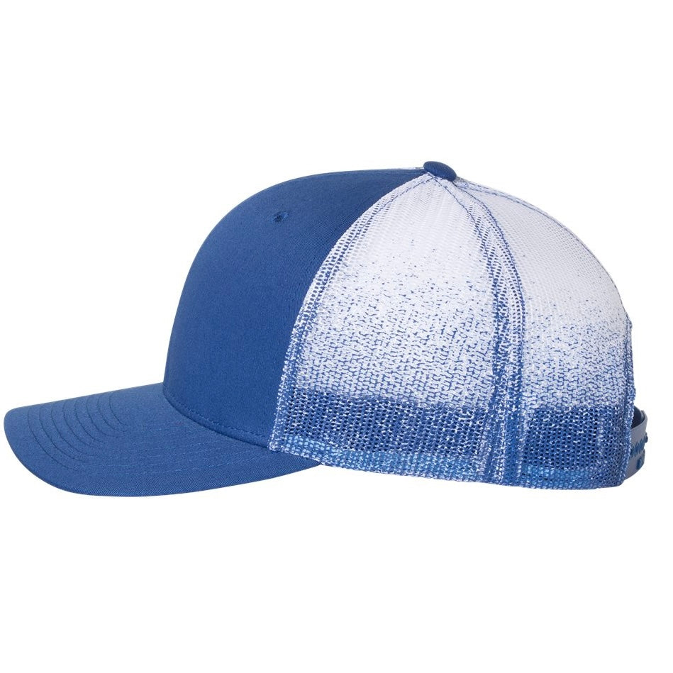 Golden State Warriors 3D Patterned Mesh Snapback Trucker Hat- Royal/ Royal to White Fade - Ten Gallon Hat Co.