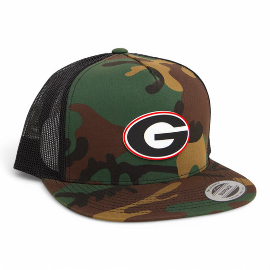 Georgia Bulldogs Power G 3D YP Snapback Flat Bill Trucker Hat- Army Camo/ Black