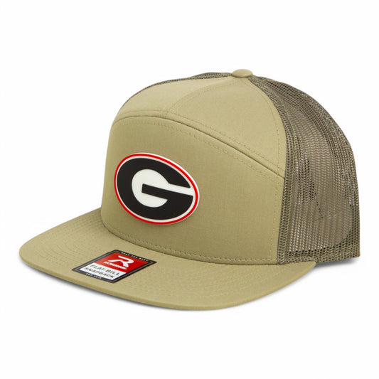 Georgia Bulldogs Power G 3D Snapback Seven-Panel Flat Bill Trucker Hat- Pale Loden