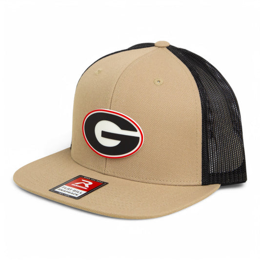 Georgia Bulldogs Power G 3D Wool Blend Flat Bill Hat- Tan/ Black