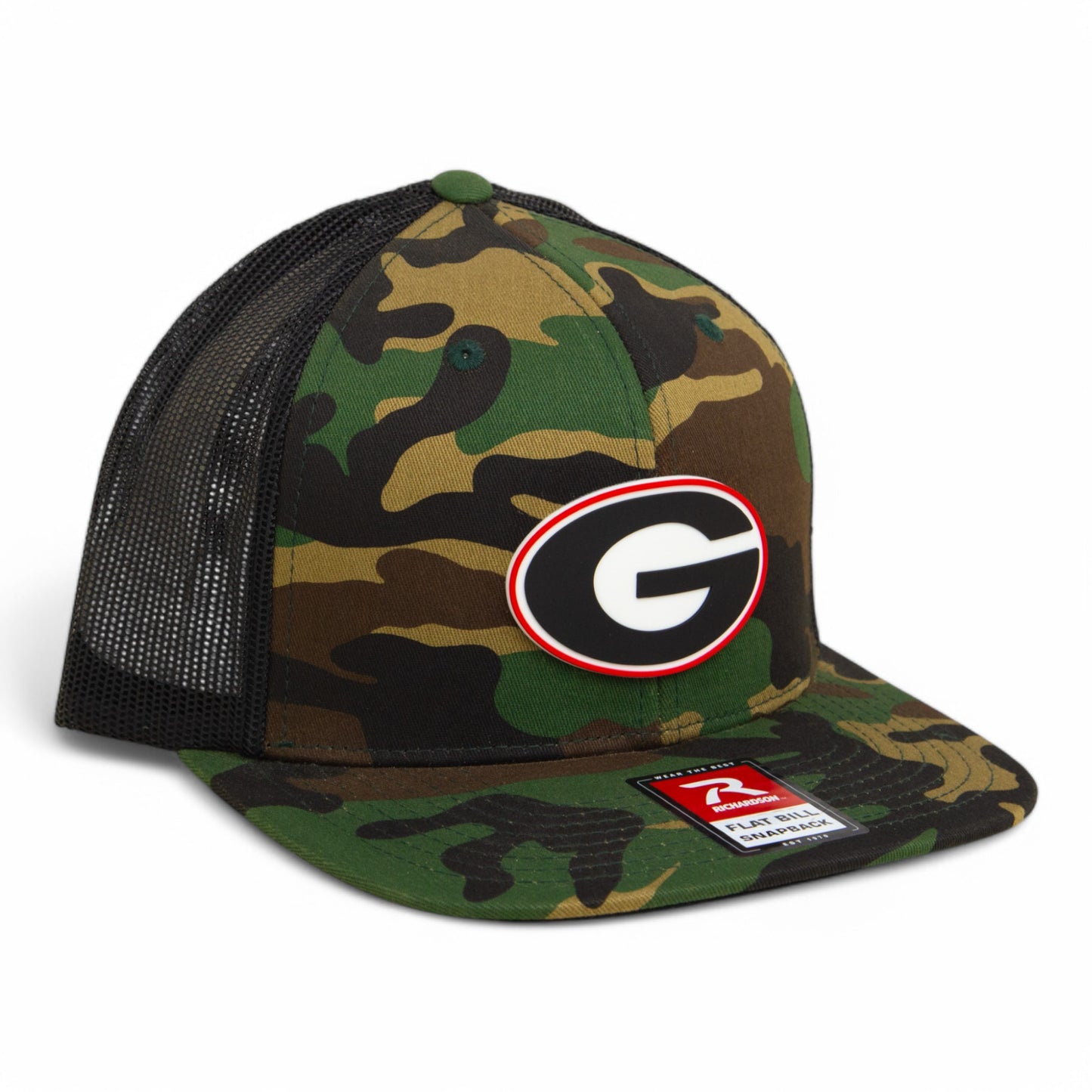 Georgia Bulldogs Power G 3D Wool Blend Flat Bill Hat- Army Camo/ Black