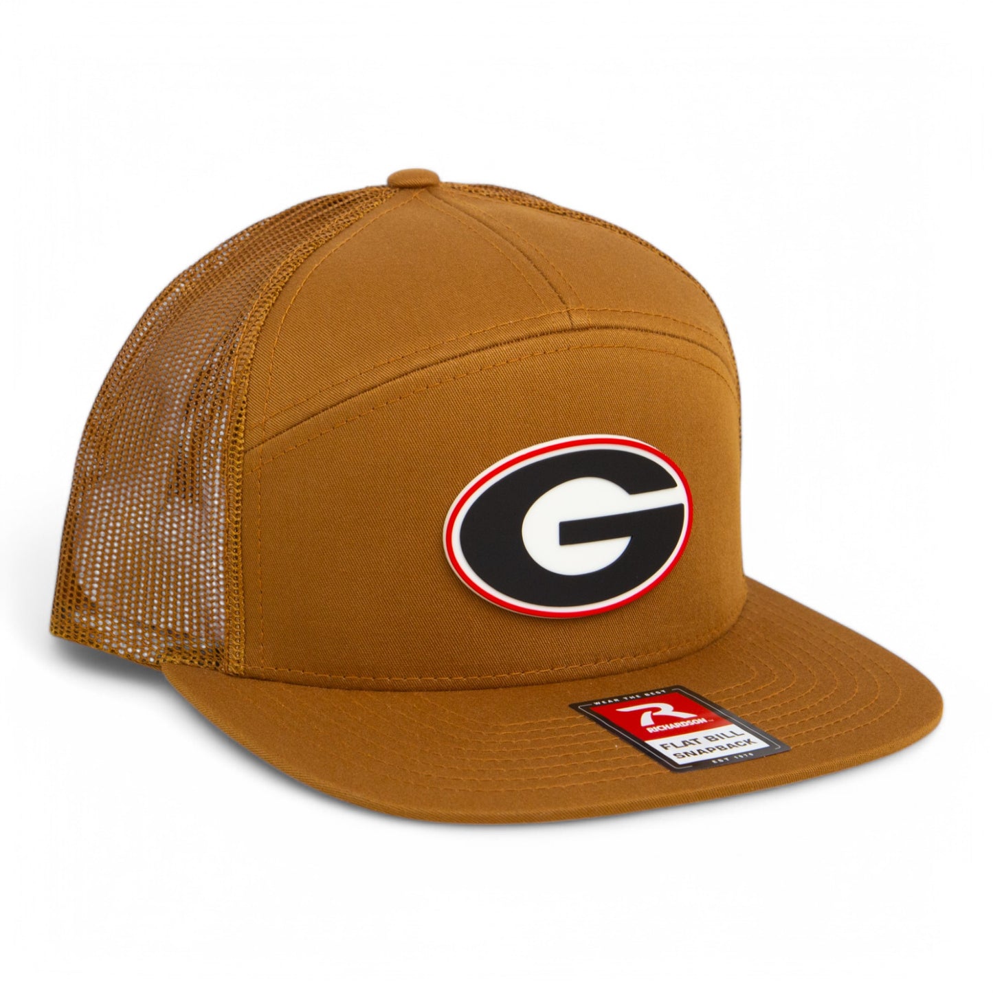 Georgia Bulldogs Power G 3D Snapback Seven-Panel Flat Bill Trucker Hat- Caramel