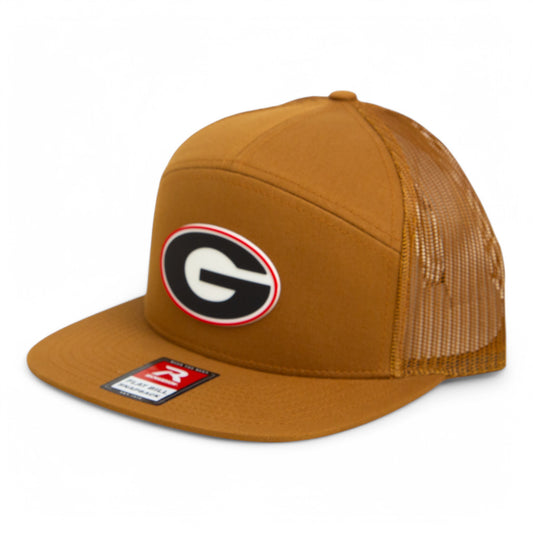 Georgia Bulldogs Power G 3D Snapback Seven-Panel Flat Bill Trucker Hat- Caramel