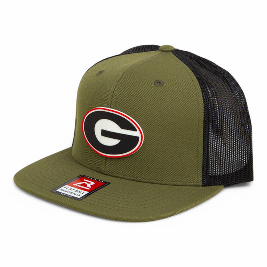 Georgia Bulldogs Power G 3D Wool Blend Flat Bill Hat- Loden/ Black