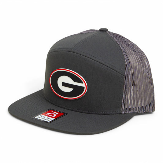 Georgia Bulldogs Power G 3D Snapback Seven-Panel Flat Bill Trucker Hat- Charcoal