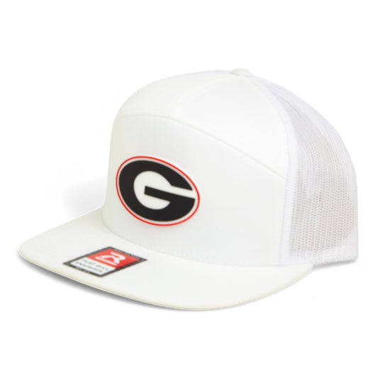 Georgia Bulldogs Power G 3D Snapback Seven-Panel Flat Bill Trucker Hat- White