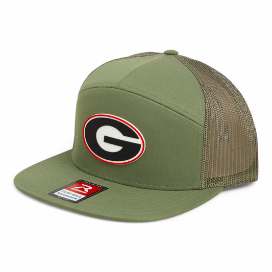 Georgia Bulldogs Power G 3D Snapback Seven-Panel Flat Bill Trucker Hat- Loden Green