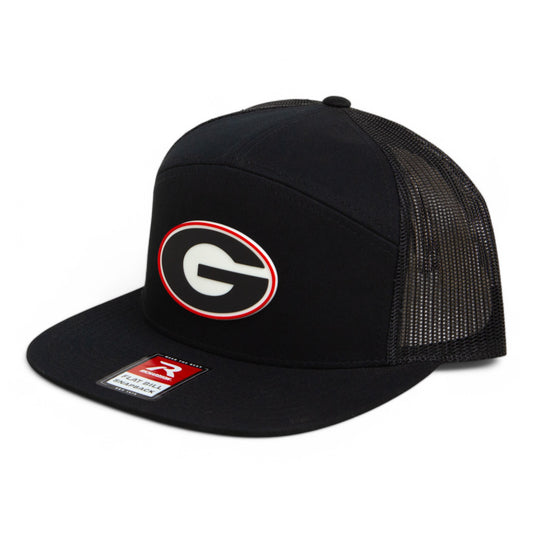 Georgia Bulldogs Power G 3D Snapback Seven-Panel Flat Bill Trucker Hat- Black