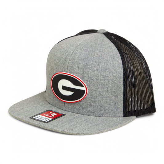 Georgia Bulldogs Power G 3D Wool Blend Flat Bill Hat- Heather Grey/ Black