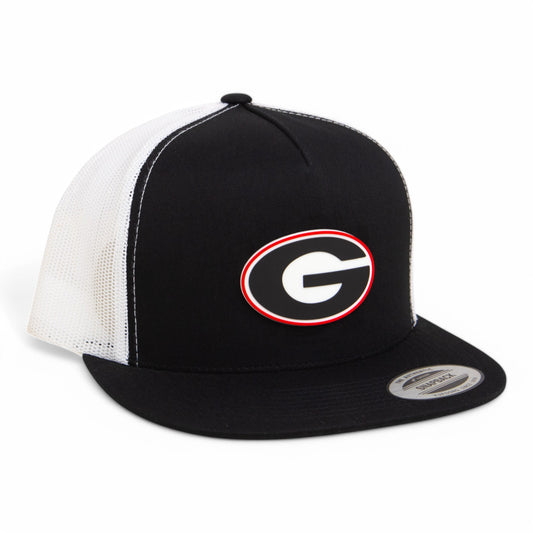 Georgia Bulldogs Power G 3D YP Snapback Flat Bill Trucker Hat- Black/ White