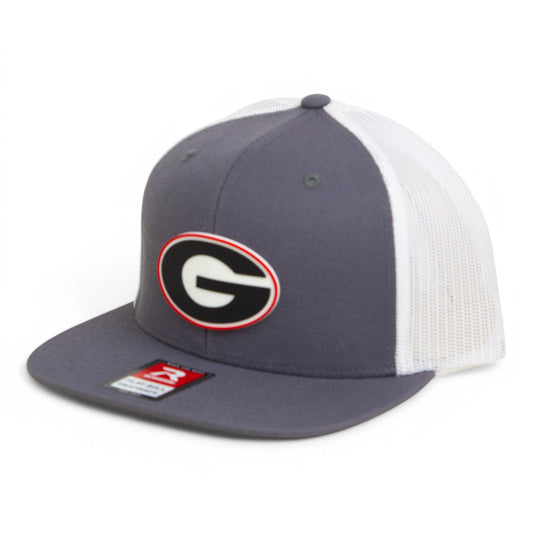Georgia Bulldogs Power G 3D Wool Blend Flat Bill Hat- Charcoal/ White
