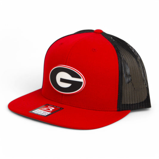 Georgia Bulldogs Power G 3D Wool Blend Flat Bill Hat- Red/ Black