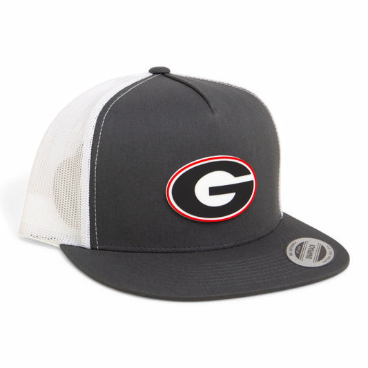 Georgia Bulldogs Power G 3D YP Snapback Flat Bill Trucker Hat- Charcoal/ White