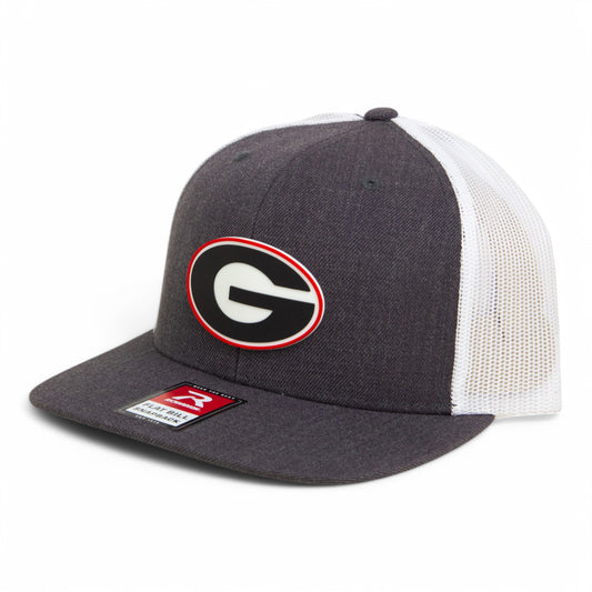 Georgia Bulldogs Power G 3D Wool Blend Flat Bill Hat- Heather Charcoal/ White