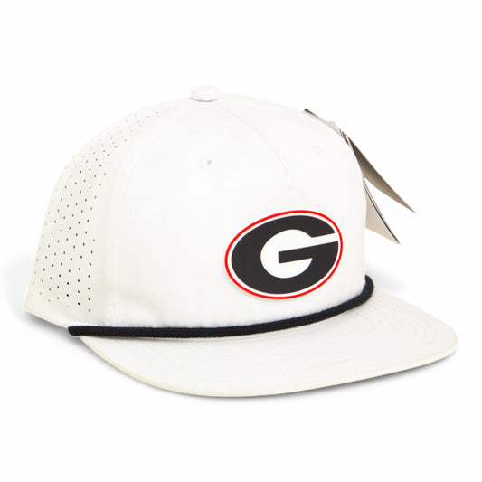 Georgia Bulldogs Power G 3D Perforated Rope Hat- White/ Black