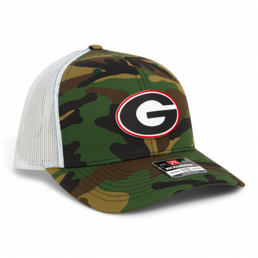 Georgia Bulldogs Power G 3D Snapback Trucker Hat- Army Camo/ White