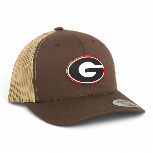 Georgia Bulldogs Power G 3D YP Snapback Trucker Hat- Brown/ Tan